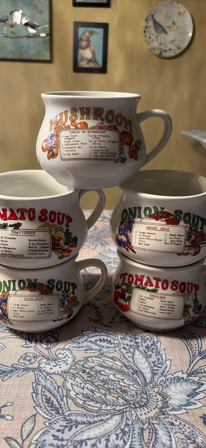 Vintage 1980’s recipe Soup Mugs (Set of 5) - photo 2