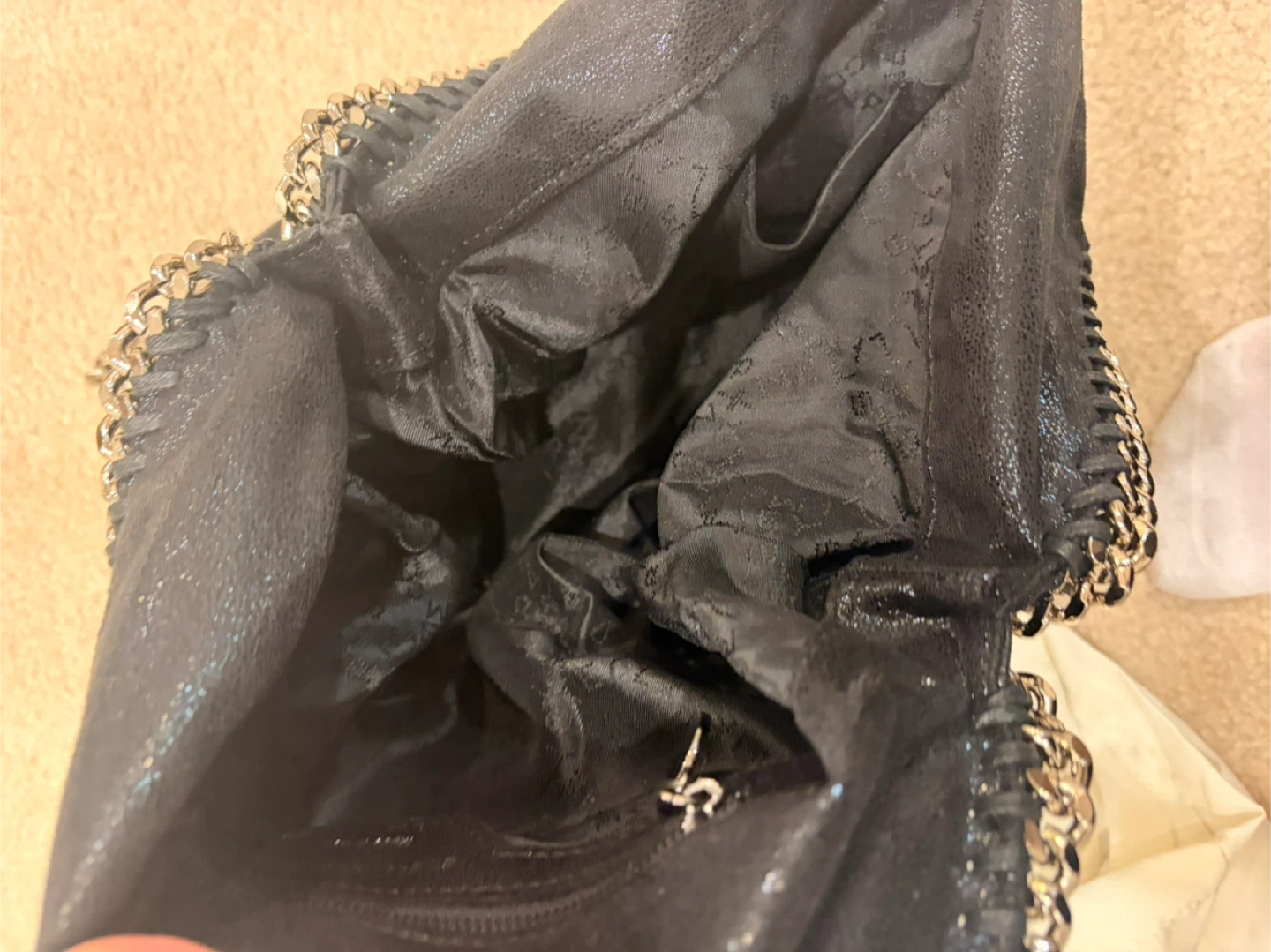 Stella McCartney Falabella like black bag with a silver chain - photo 5