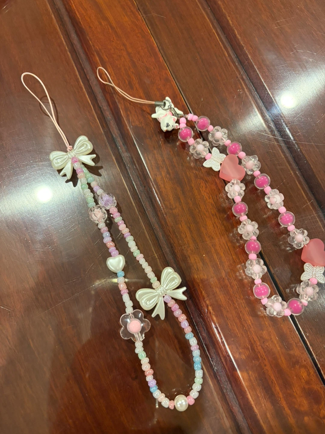 Beaded Phone Charms - Pink & Pastel