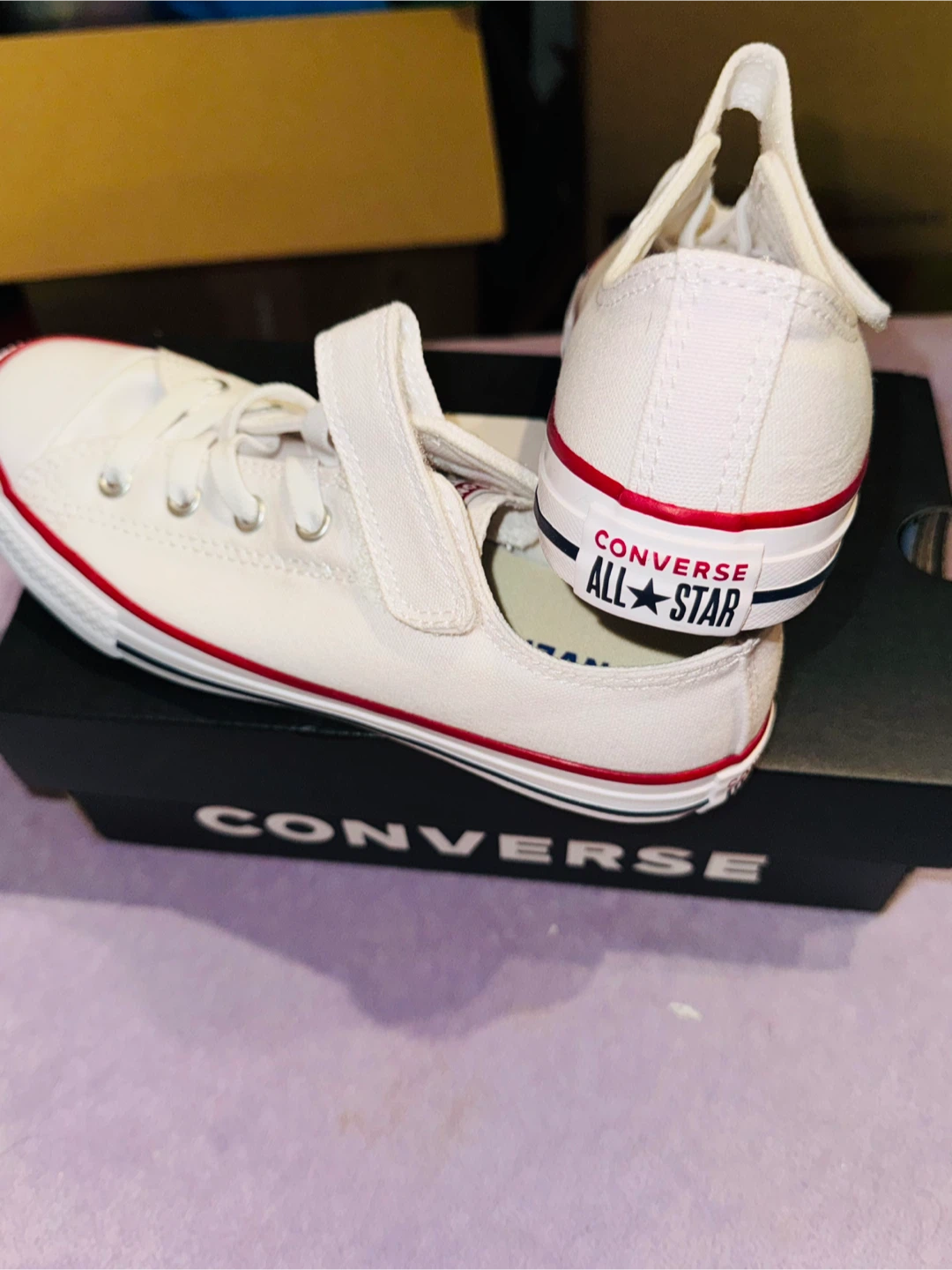 Converse All Star Kids White Sneakers size 3 - photo 2