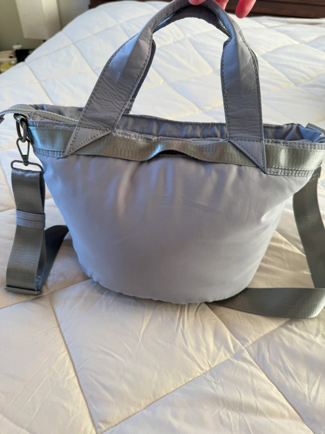 Grey Everyday Tote Bag – Crossbody Strap, Spacious & Lightweight - photo 3