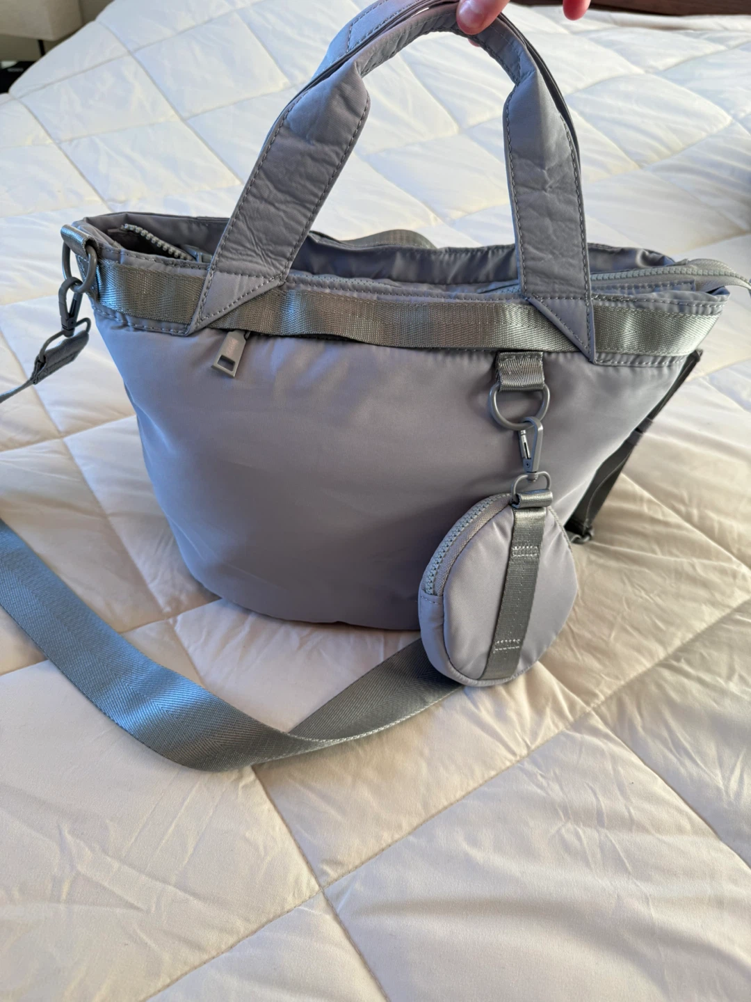 Grey Everyday Tote Bag – Crossbody Strap, Spacious & Lightweight - photo 2