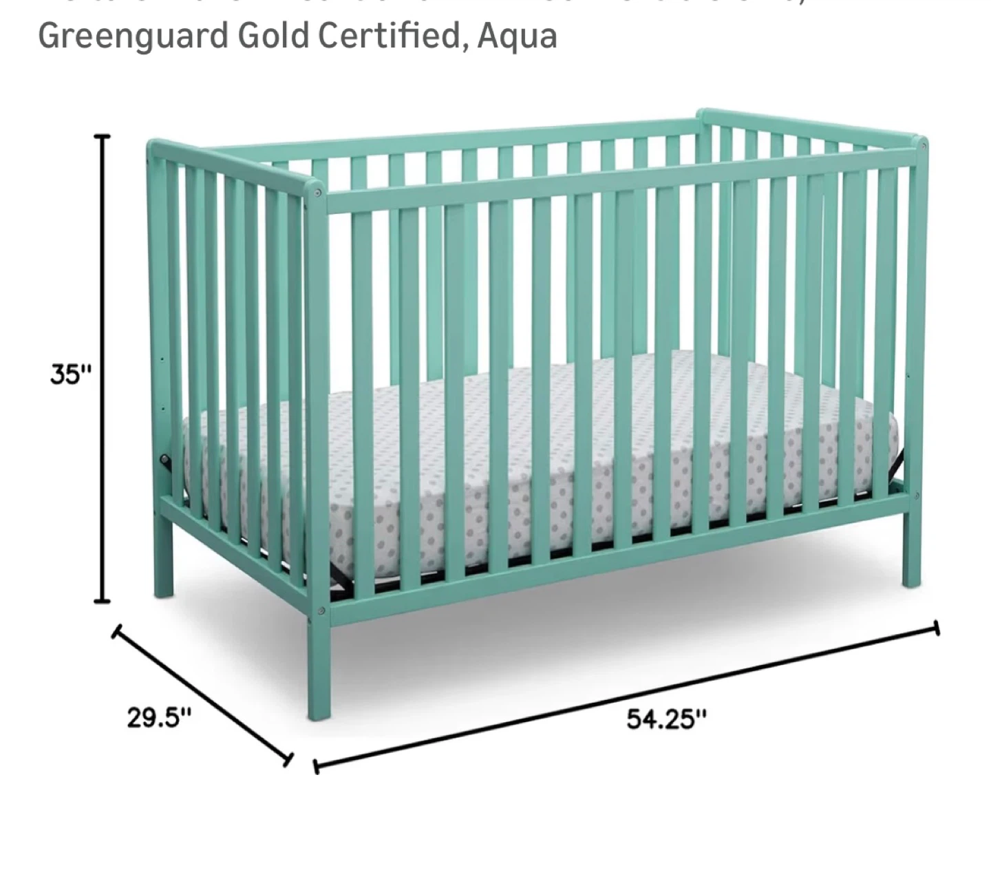 Delta Children Heartland 4-in-1 Convertible Crib - Aqua - photo 2