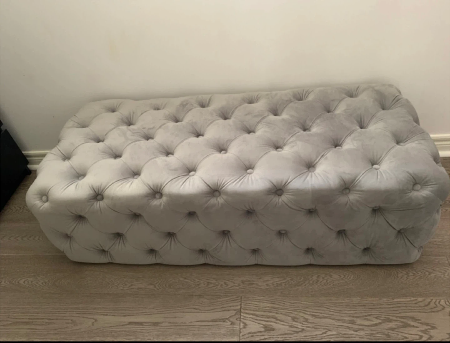 Tufted Ottoman - Grey - photo 2