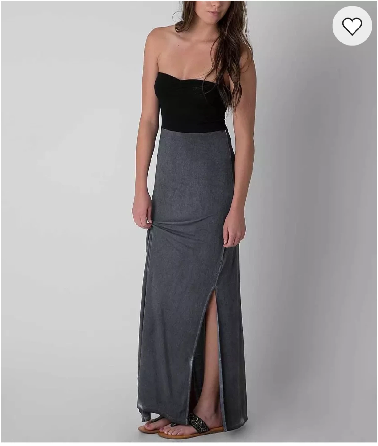 Hurley Black & Gray Maxi Dress with Side slit size S - photo 2