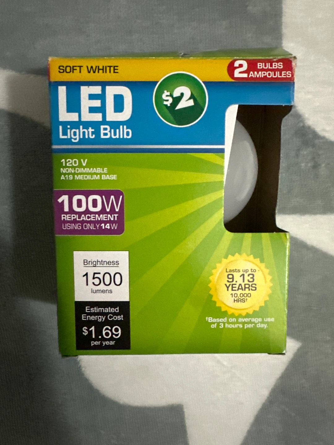 🥕🥕🥕LED Light Bulb - Soft White, 2 Bulbs