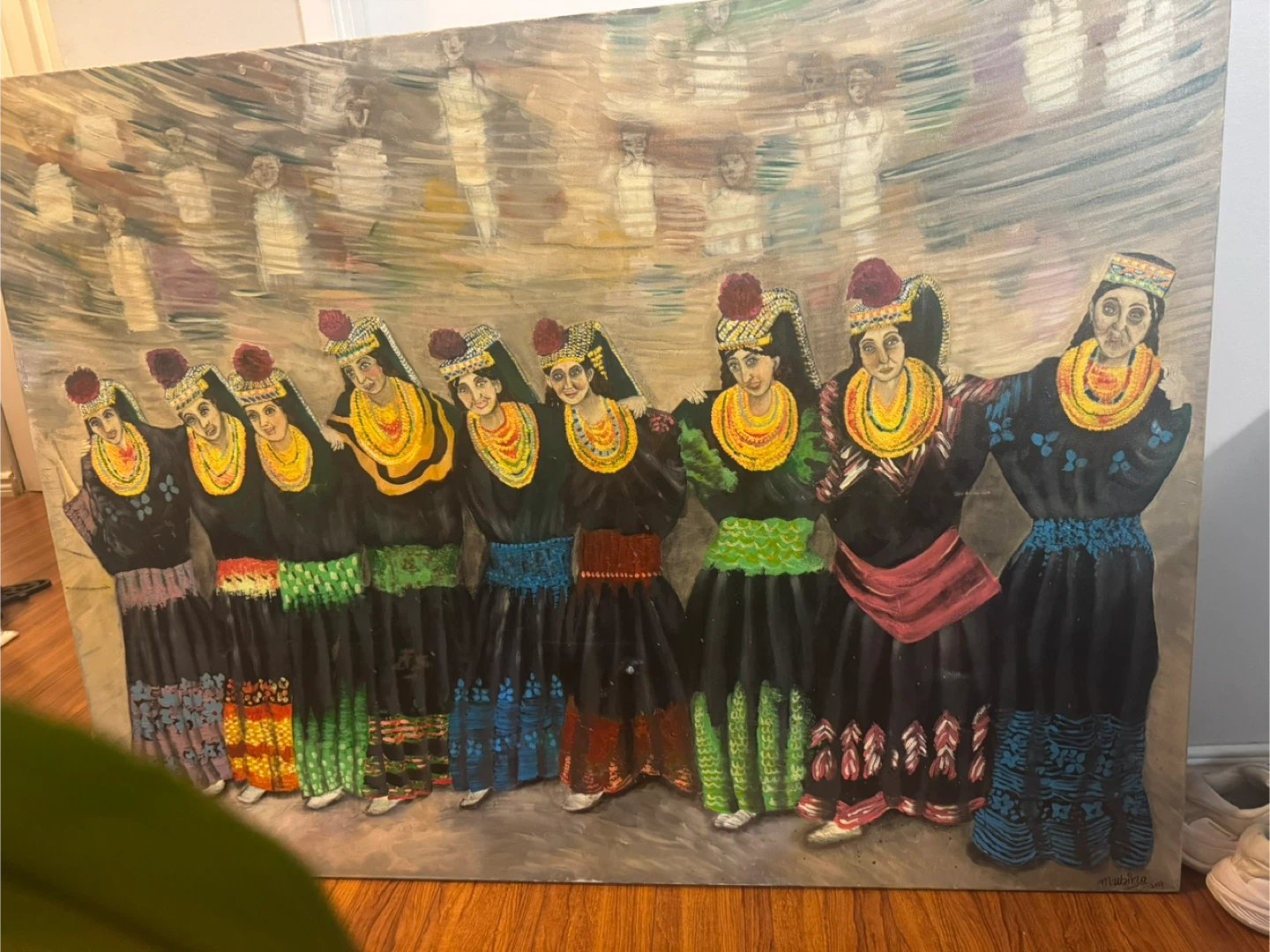 🥕 Big hand painted keelash dancing girls painting
