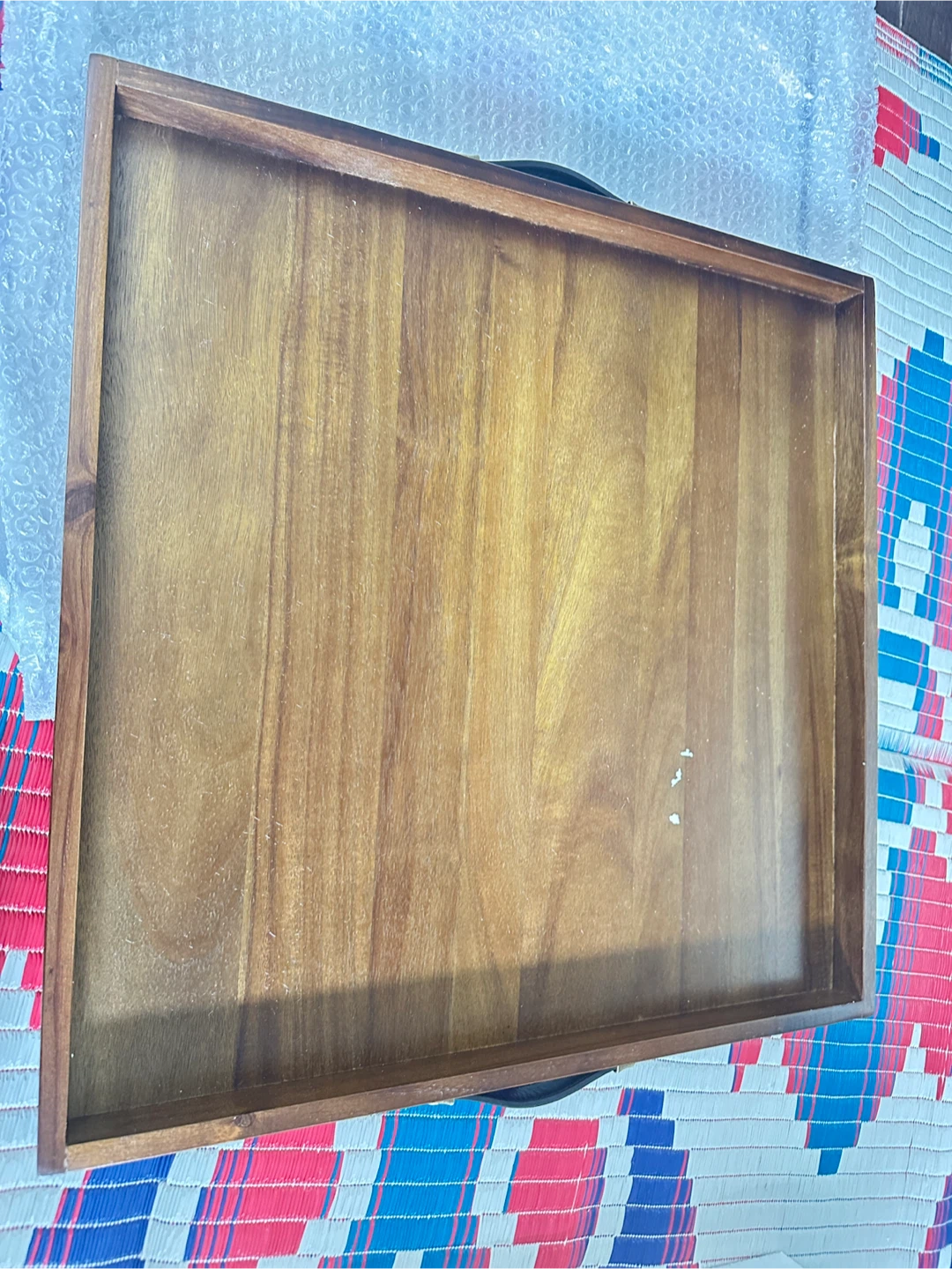 Wooden Serving Tray with Leather Handles - photo 3