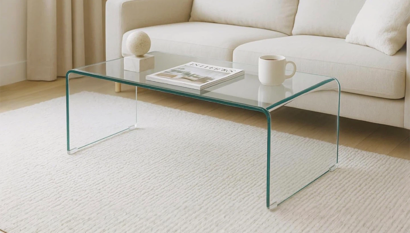 Waterfall Coffee Table - Clear Glass