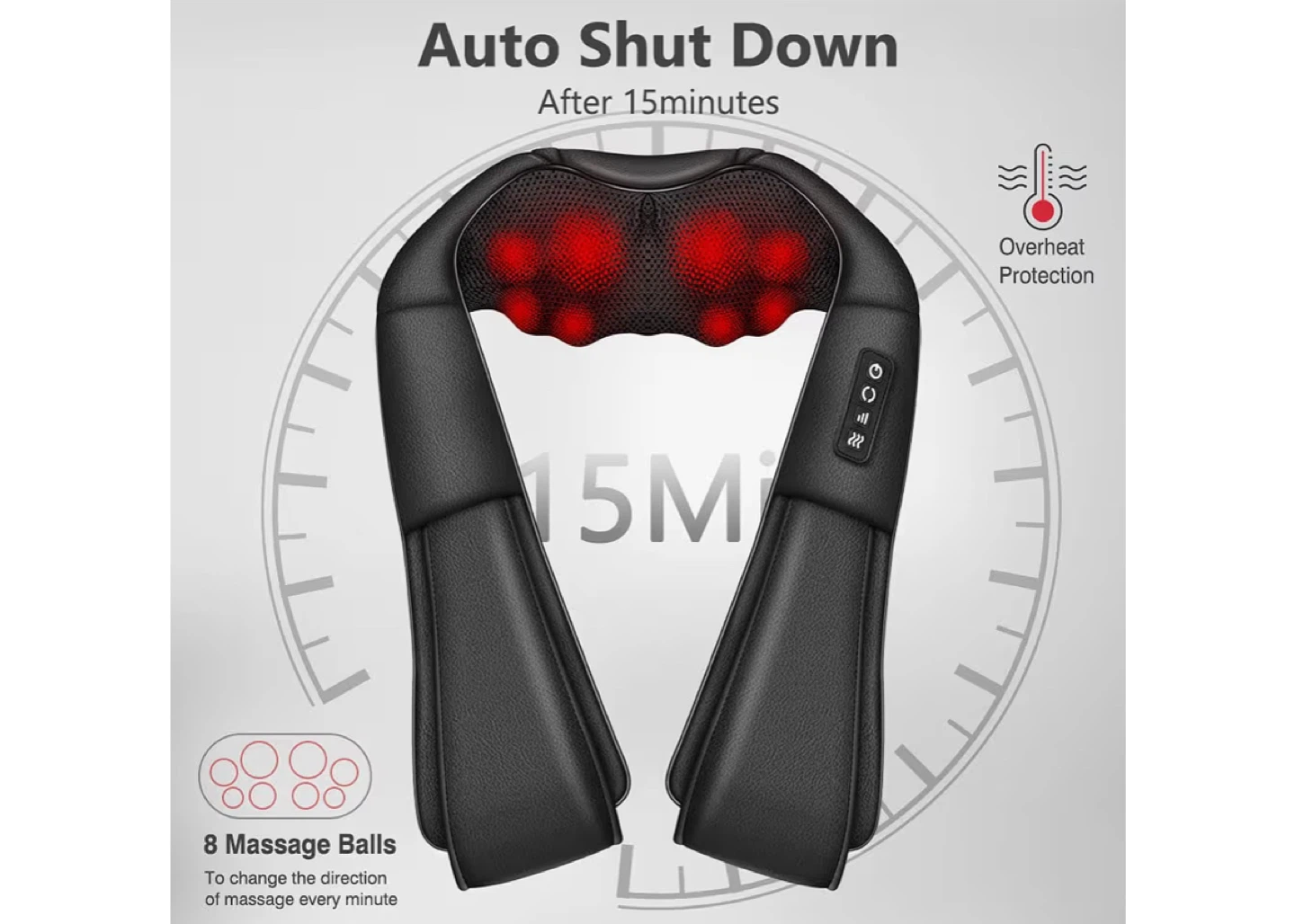 Shiatsu Neck and Back Massager with Heat - photo 2