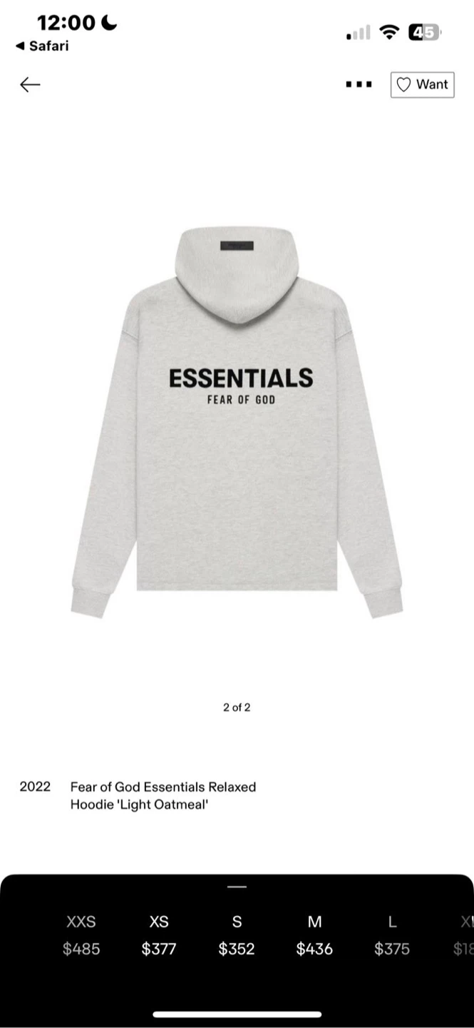 Fear of God Essentials Relaxed Hoodie - Light Oatmeal - photo 2