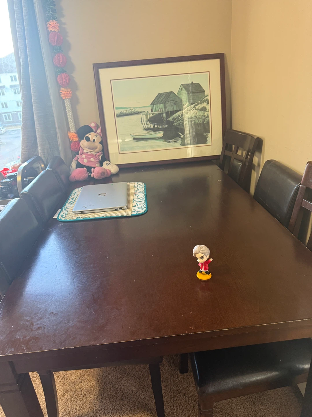 brown dinning table with 6 chairs - photo 2