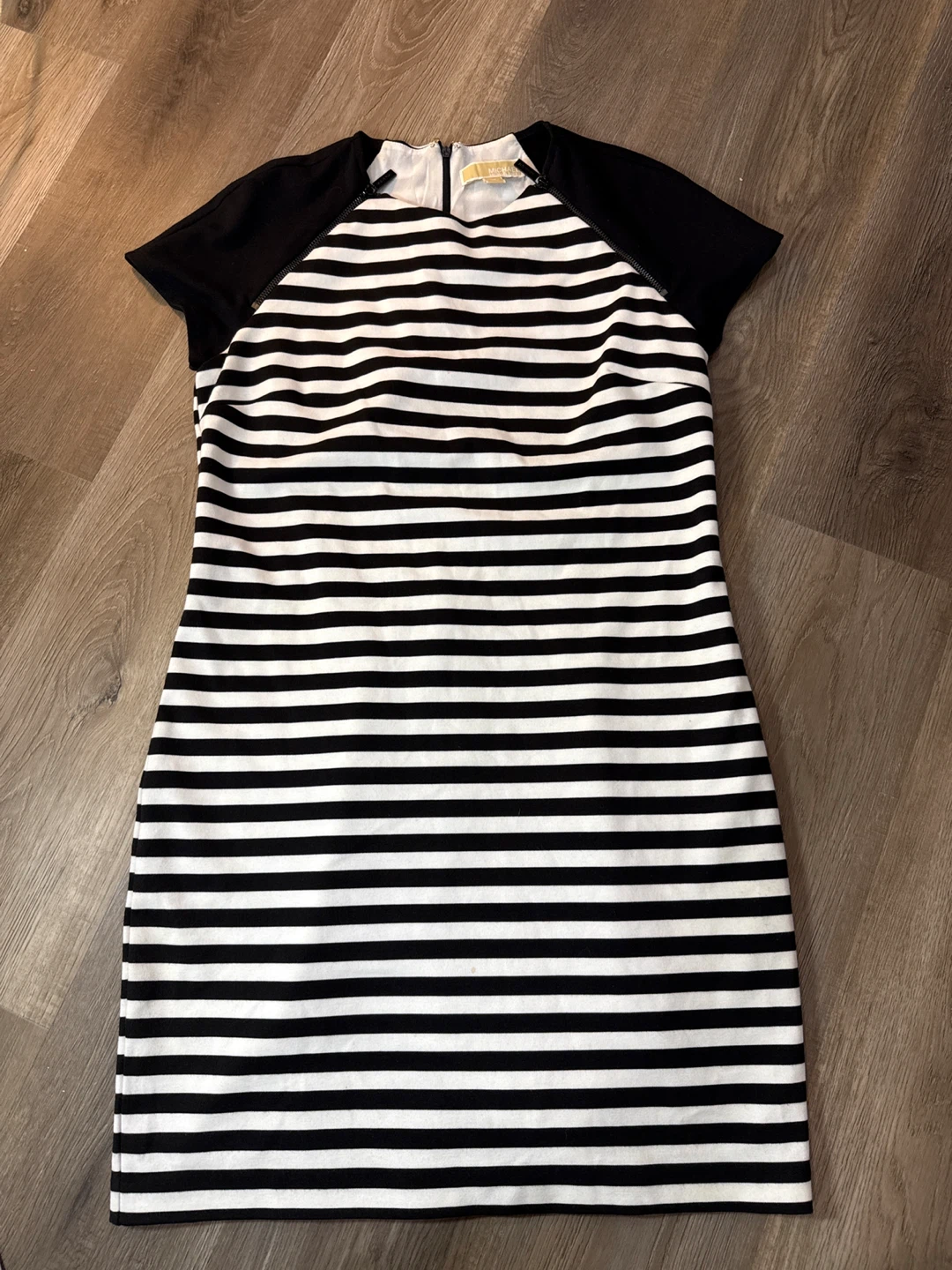 Michael Kors Black & White Striped Dress - Size 10