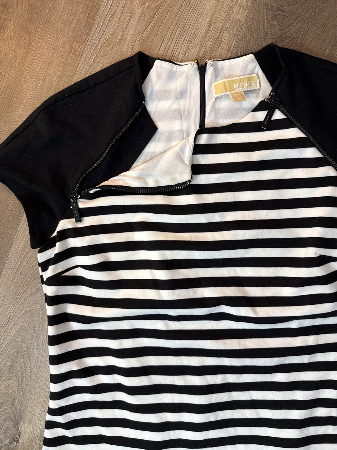 Michael Kors Black & White Striped Dress - Size 10 - photo 4