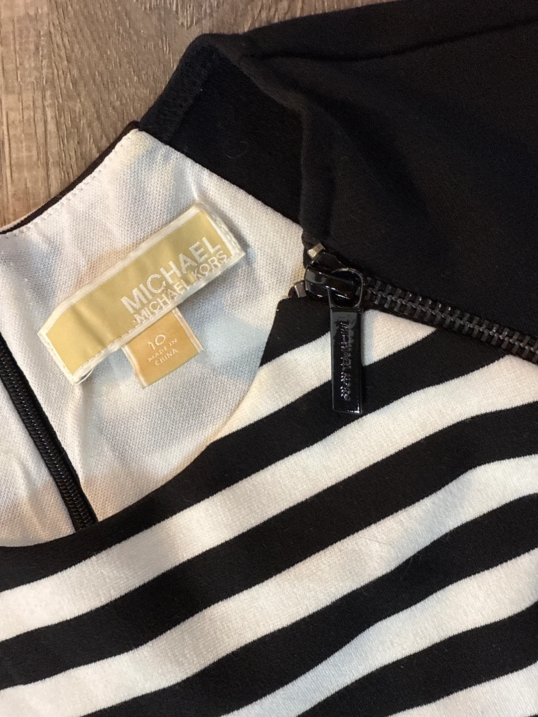 Michael Kors Black & White Striped Dress - Size 10 - photo 3