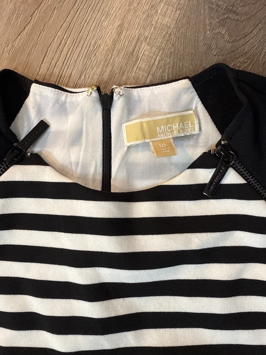 Michael Kors Black & White Striped Dress - Size 10 - photo 2