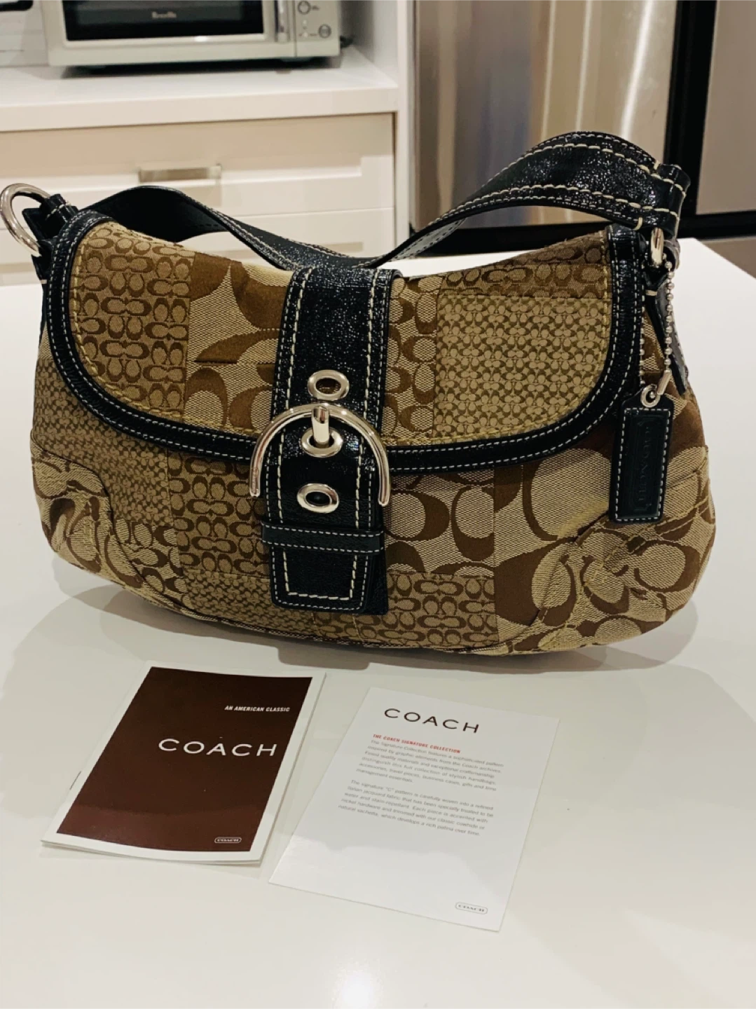 🐻 New Coach Brown Soho Signature Patchwork Shoulder Bag 🐻