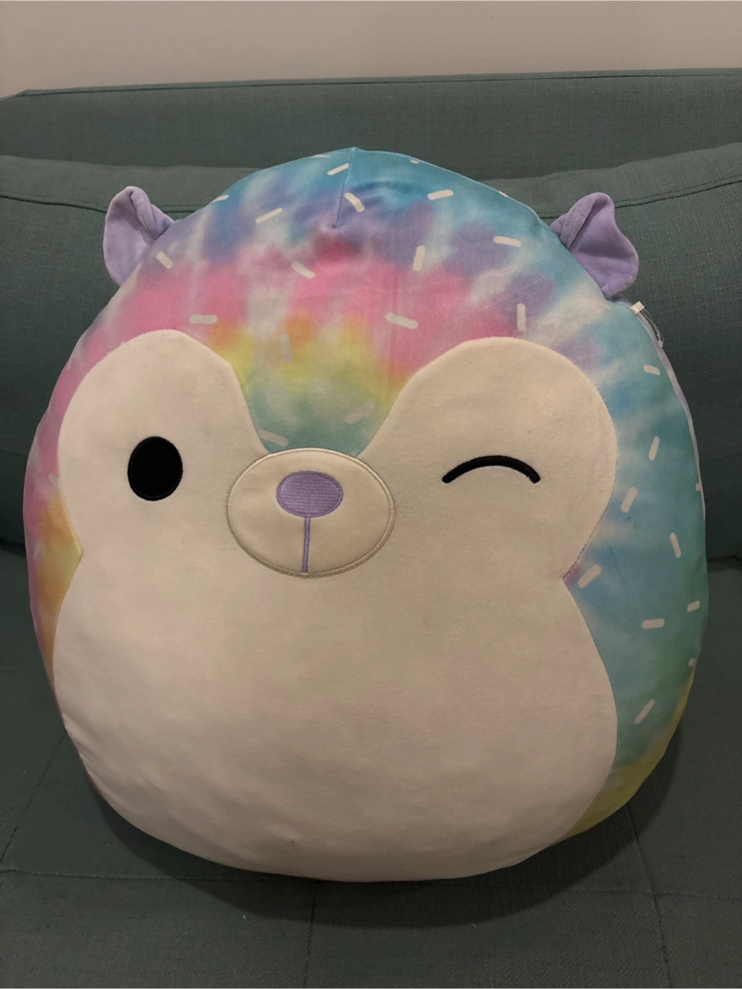 Large Squishmallows Tie Dye Hedgehog Plush