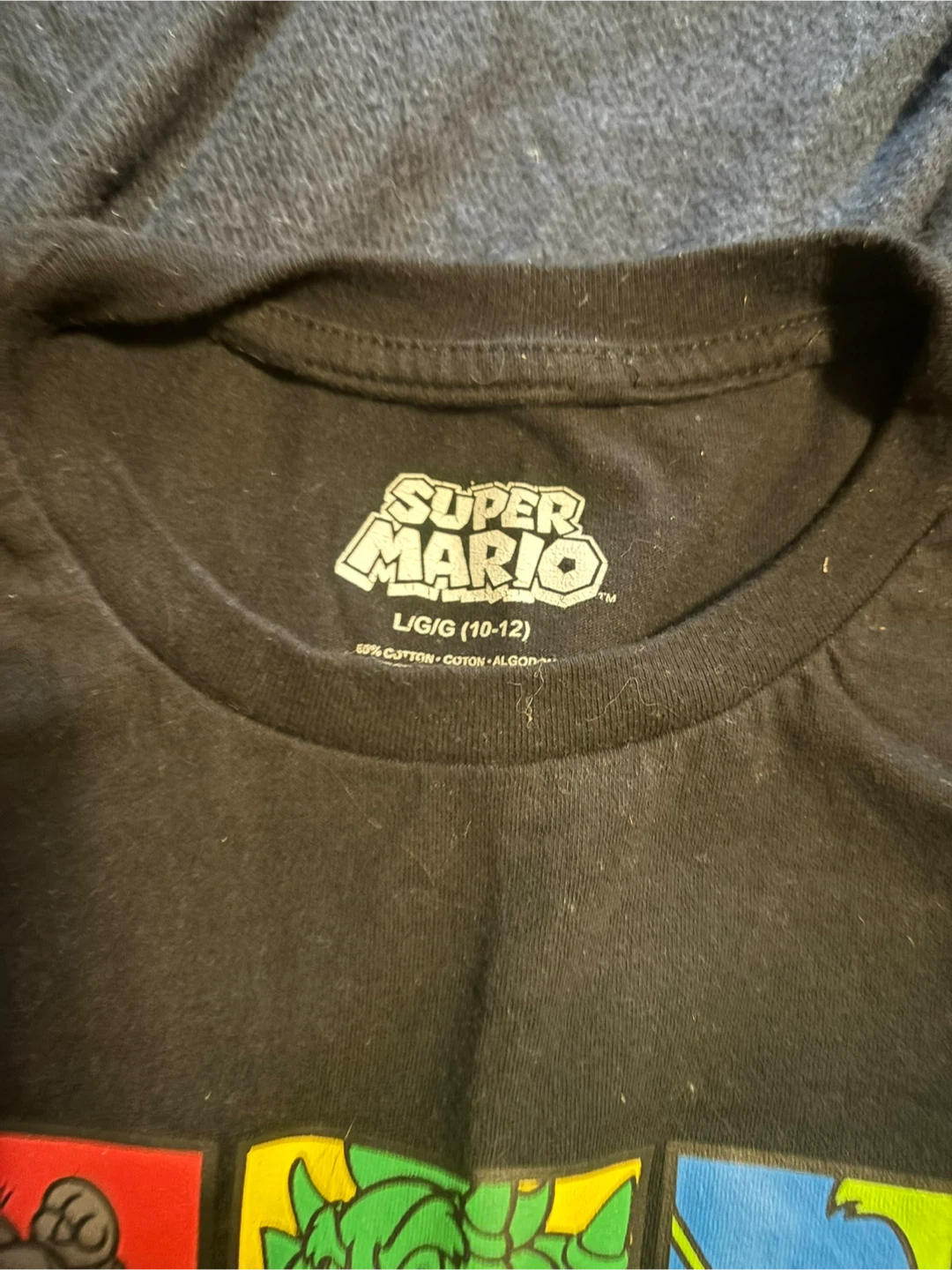 Super Mario Kids' Black T-Shirt, L (10-12) - photo 2