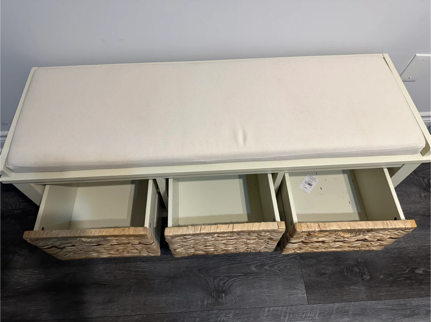 Storage Bench with Wicker Baskets - photo 2