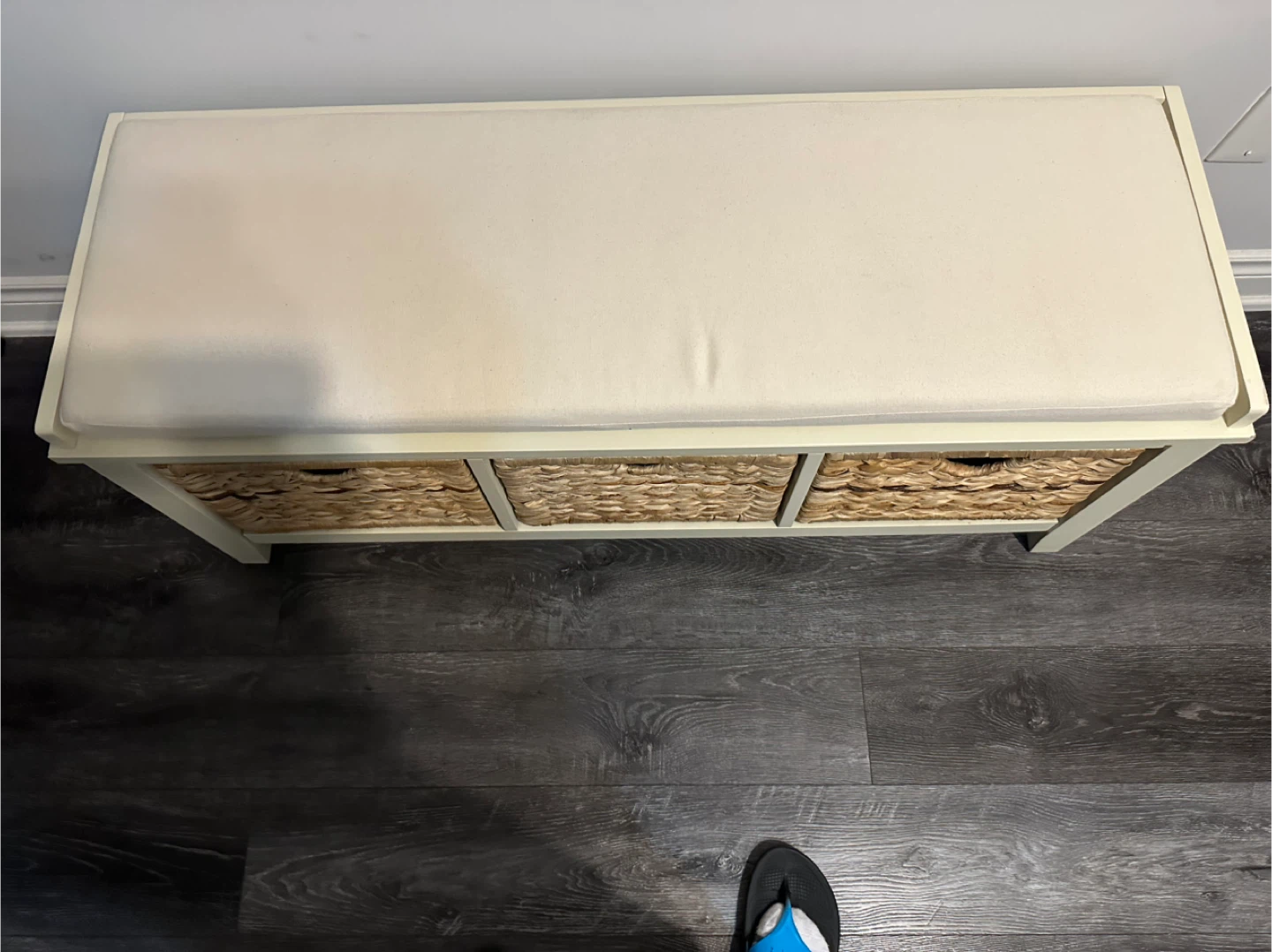 Storage Bench with Wicker Baskets - photo 4
