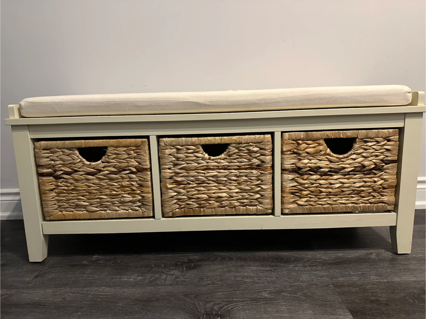 Storage Bench with Wicker Baskets - photo 3
