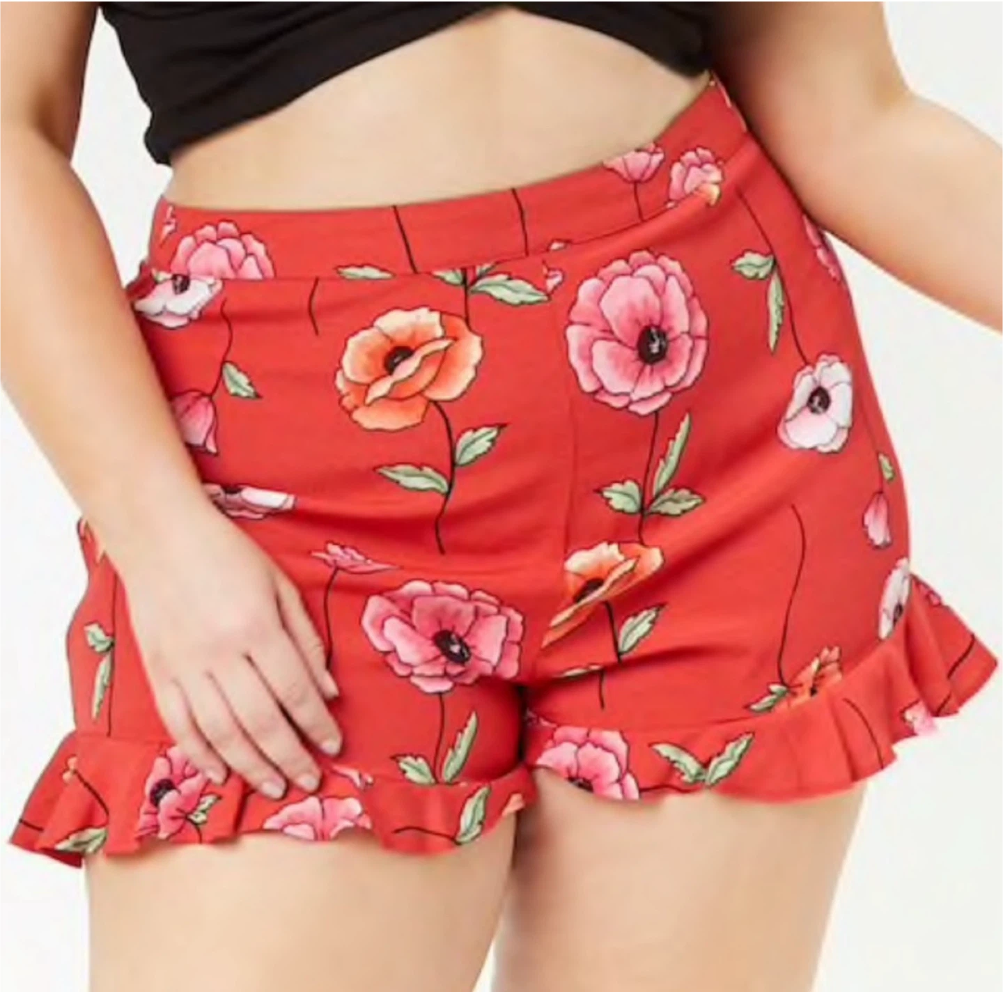 Plus size floral print shorts - photo 2