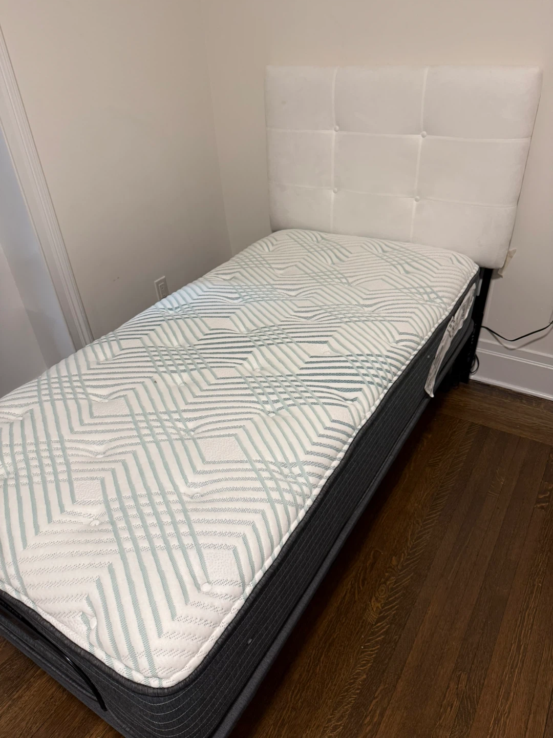 Adjustable Twin Bed Frame with Headboard - photo 2