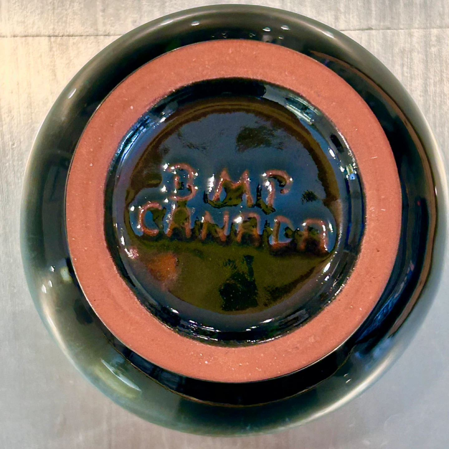 Blue Mountain Pottery BMP Canada Vase 3” Teal Drip Glaze - photo 5