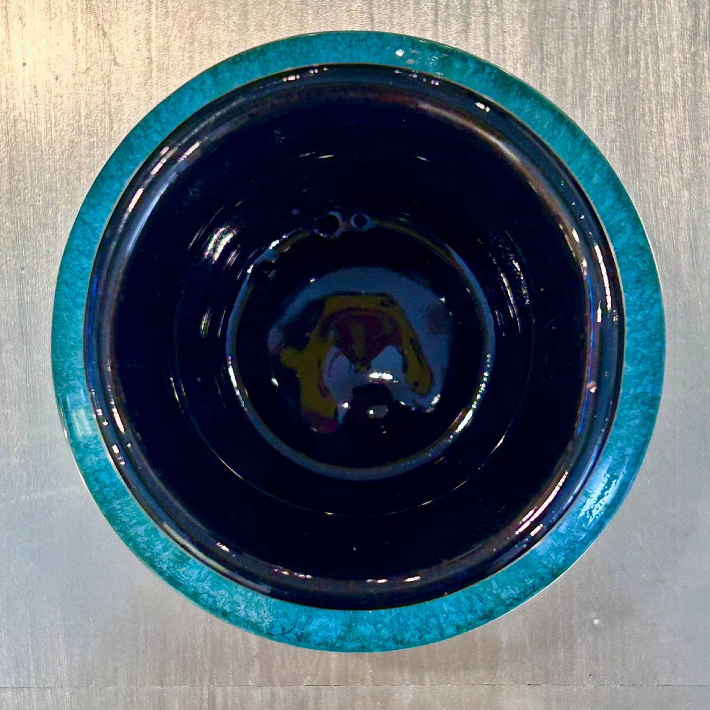 Blue Mountain Pottery BMP Canada Vase 3” Teal Drip Glaze - photo 4