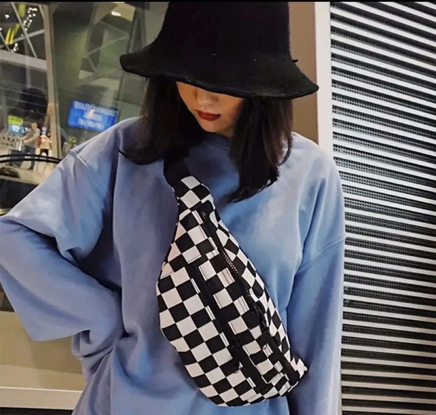 New! Checkered Fanny Pack