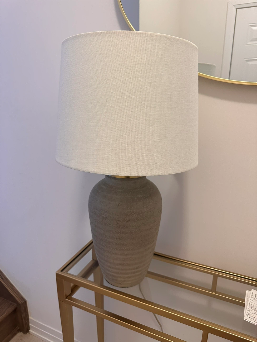 Stylish Grey Table Lamp with Shade