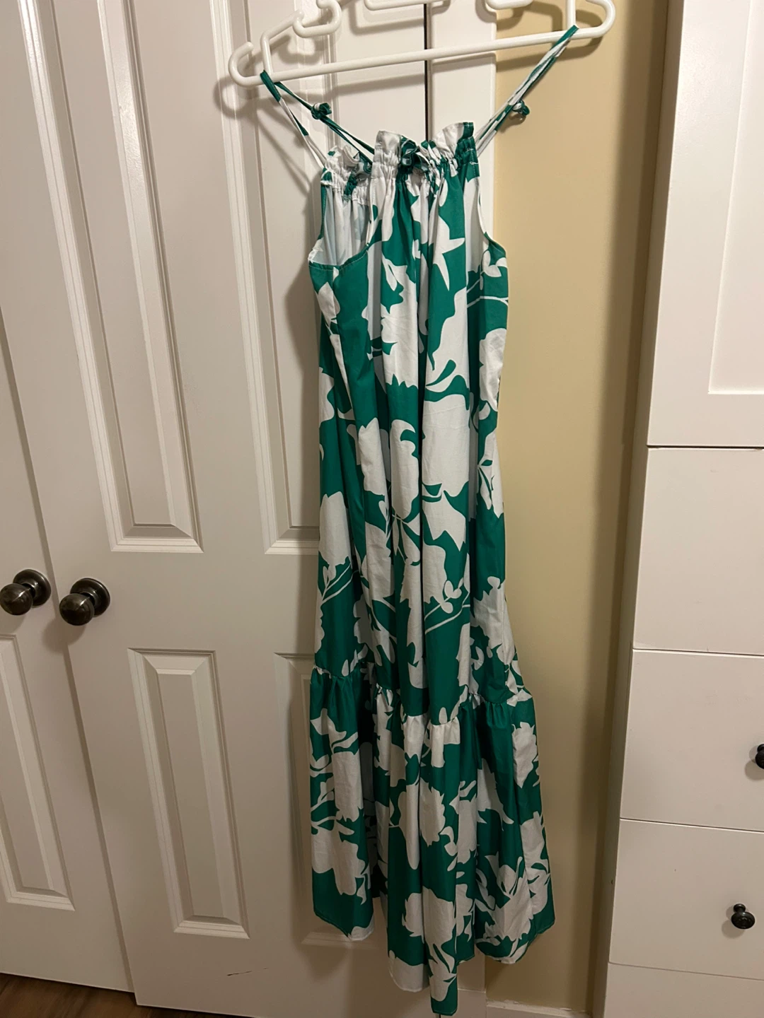 Green & White Floral Maxi Dress