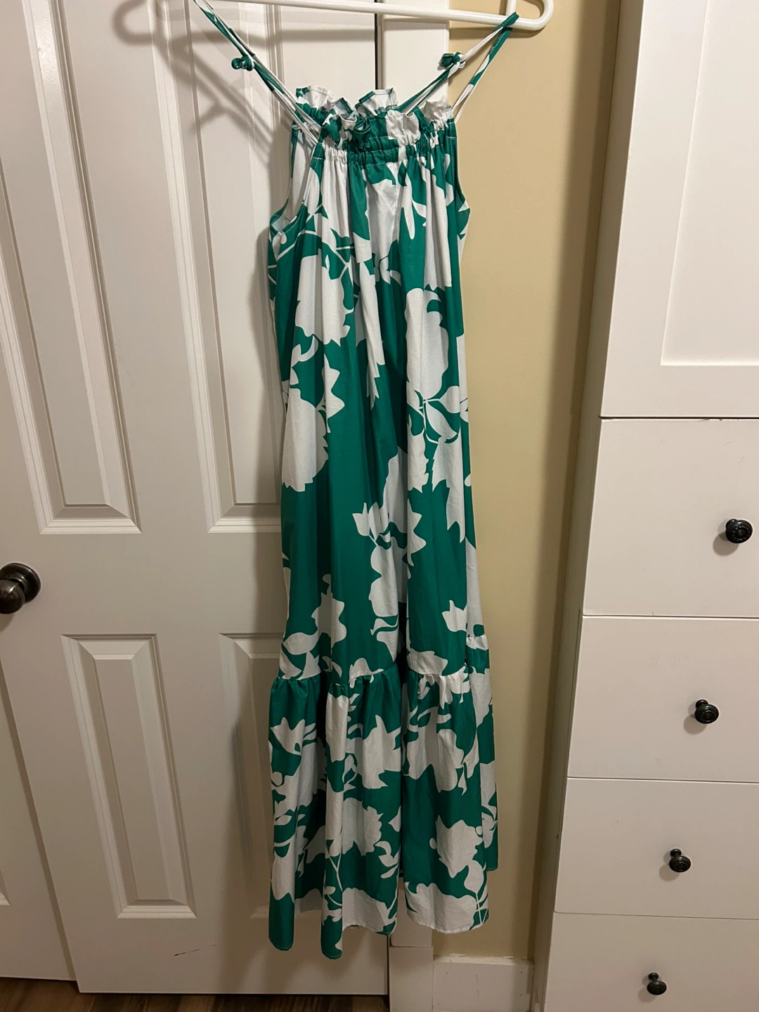 Green & White Floral Maxi Dress - photo 2
