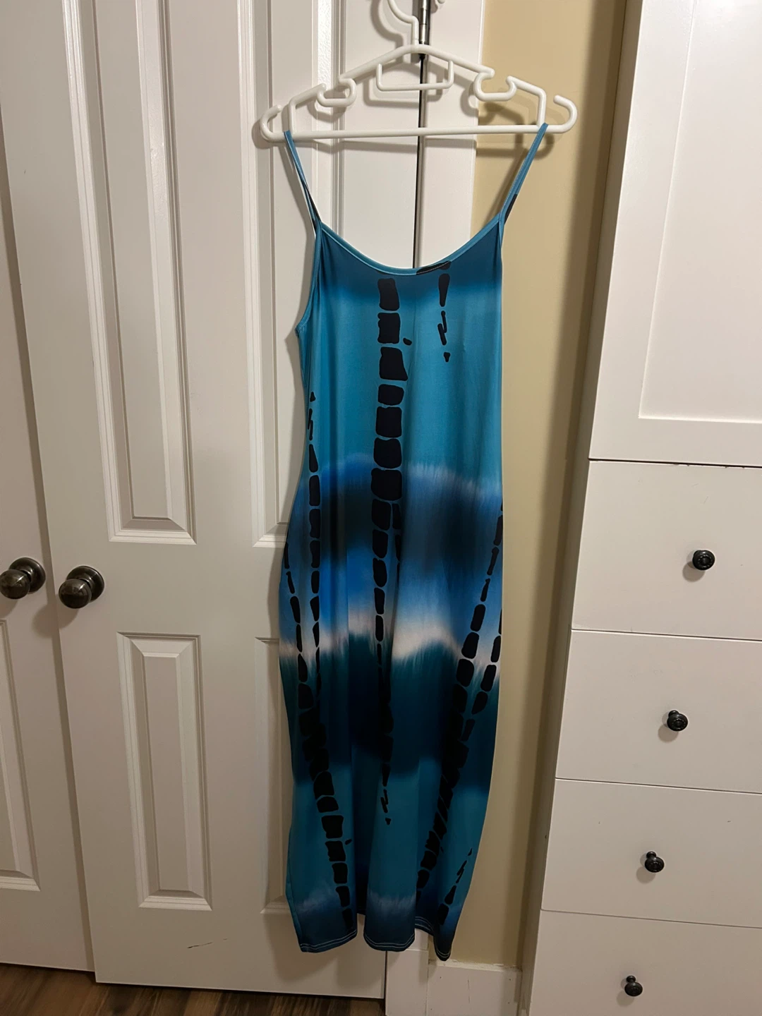 Blue Tie-Dye Maxi Dress