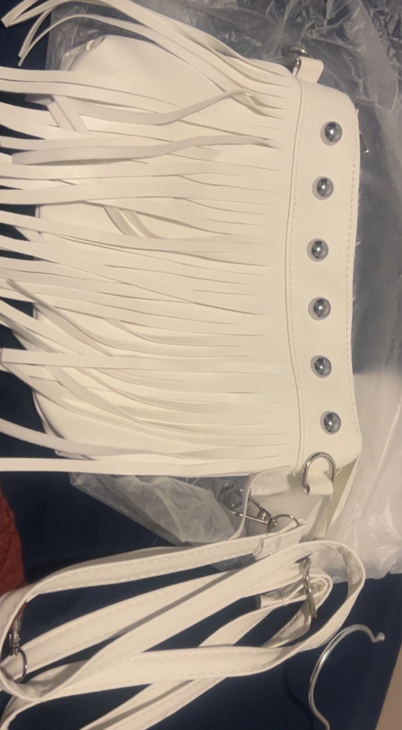 BRAND NEW White Fringe Vest with Studs - photo 5