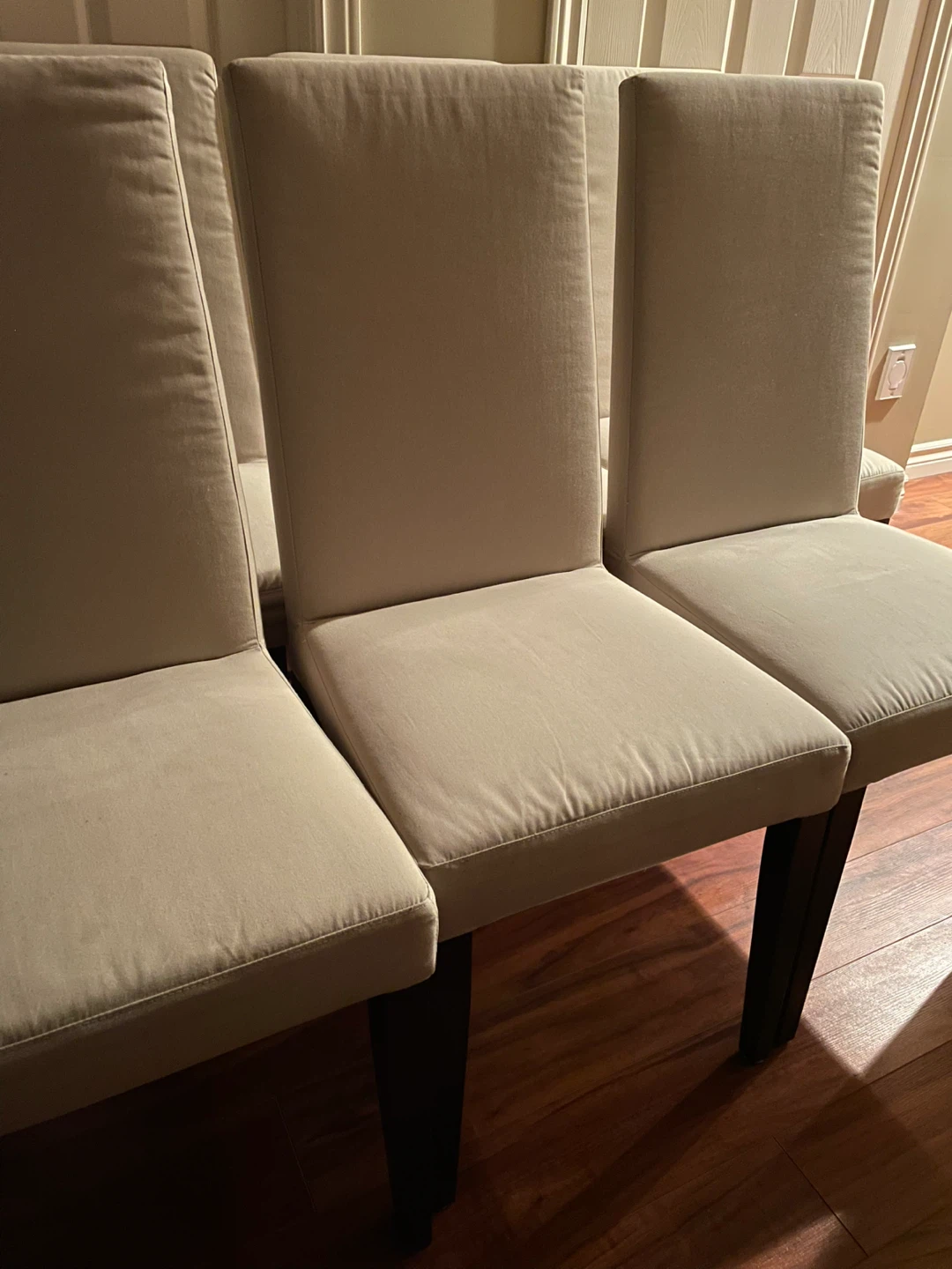 Set of 6 Dining Chairs - Beige Fabric - photo 2