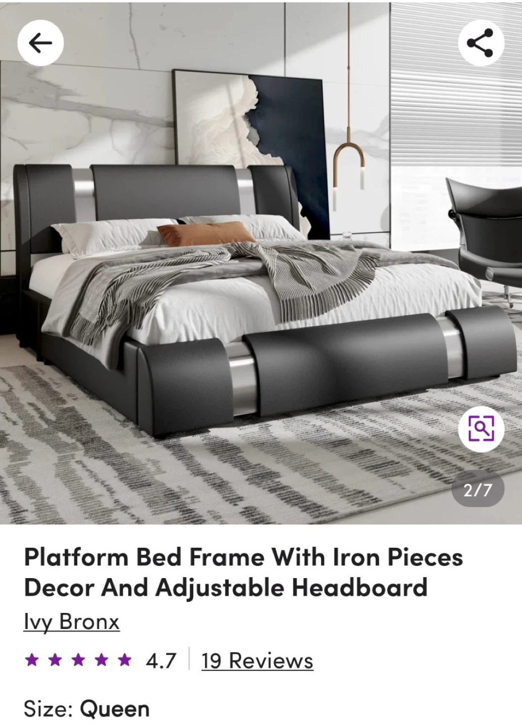 Ivy Bronx Queen Platform Bed Frame