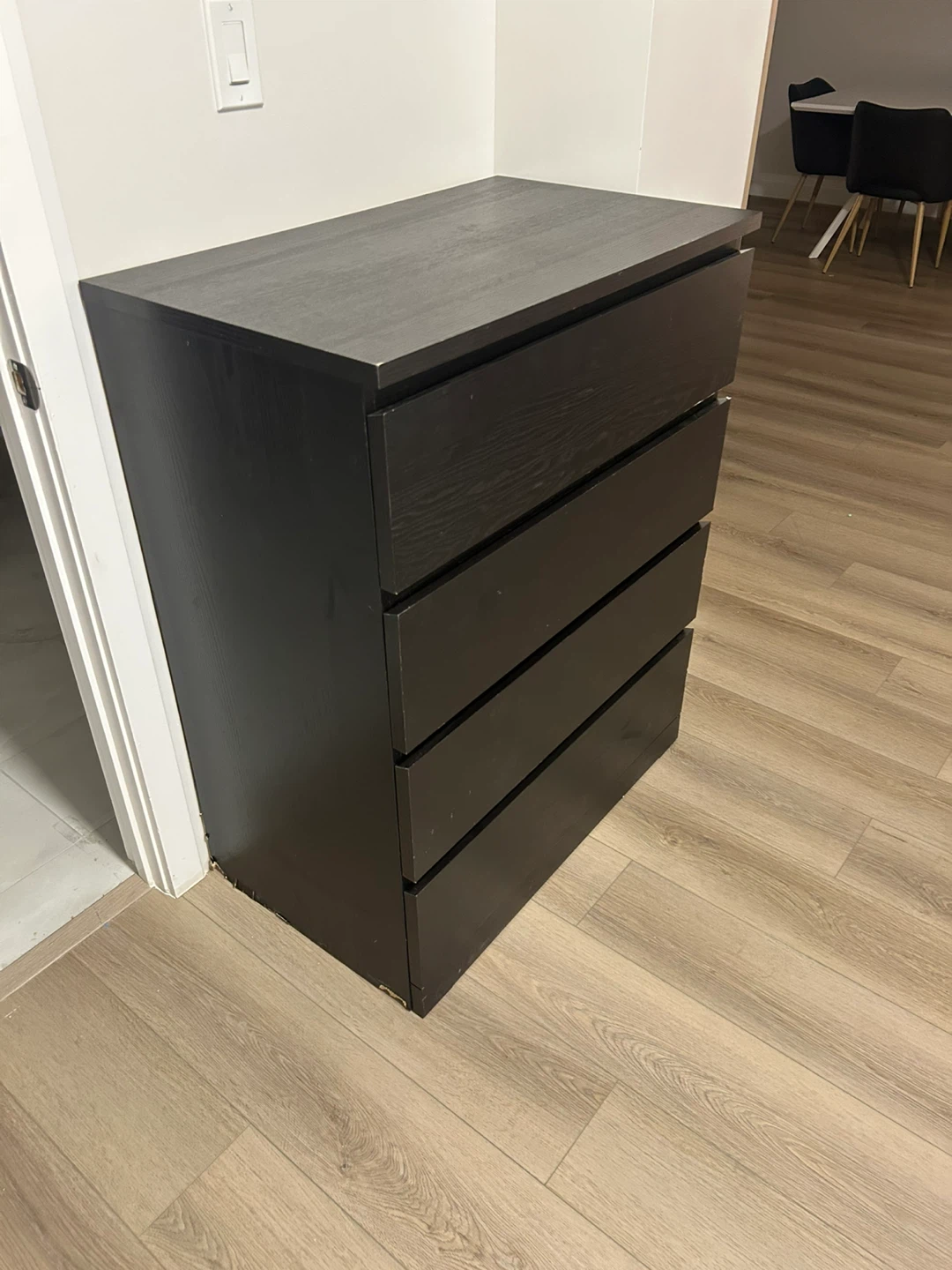 IKEA Malm 4-Drawer Dresser - Black/Brown