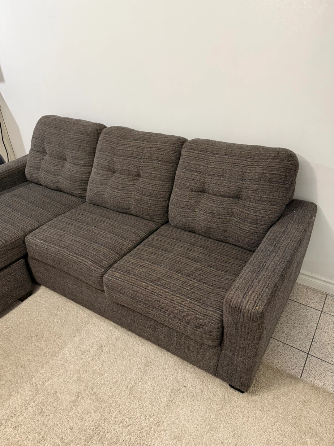 Dark Grey Sectional Sofa & Carpet - photo 3