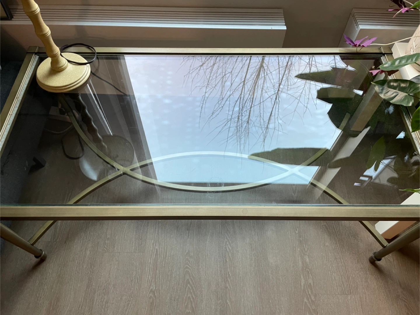 Vintage styled Glass Top Coffee Table