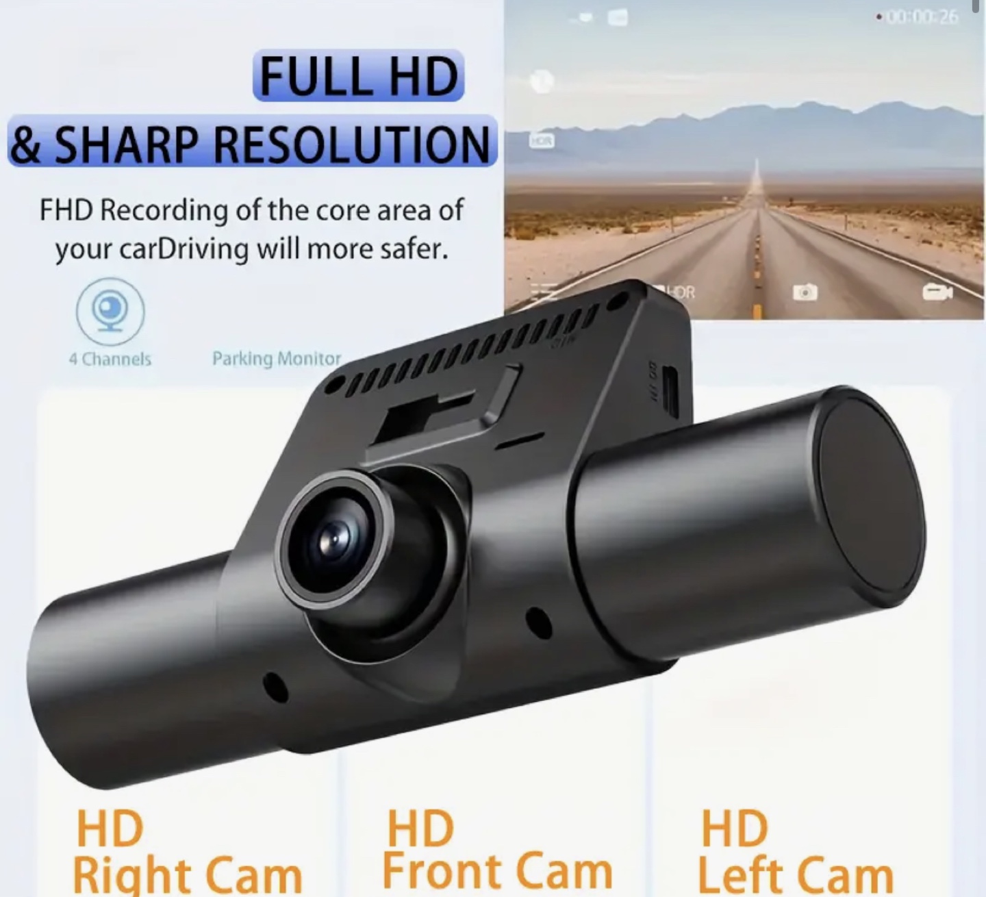 Brand New-4 Channel Dashcam - Full HD - photo 5