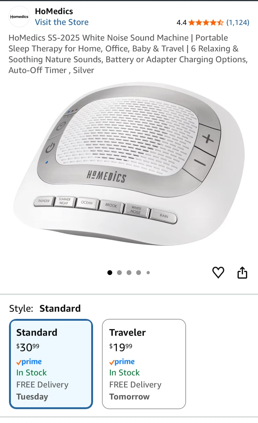 HoMedics SS-2025 White Noise Sound Machine - photo 2