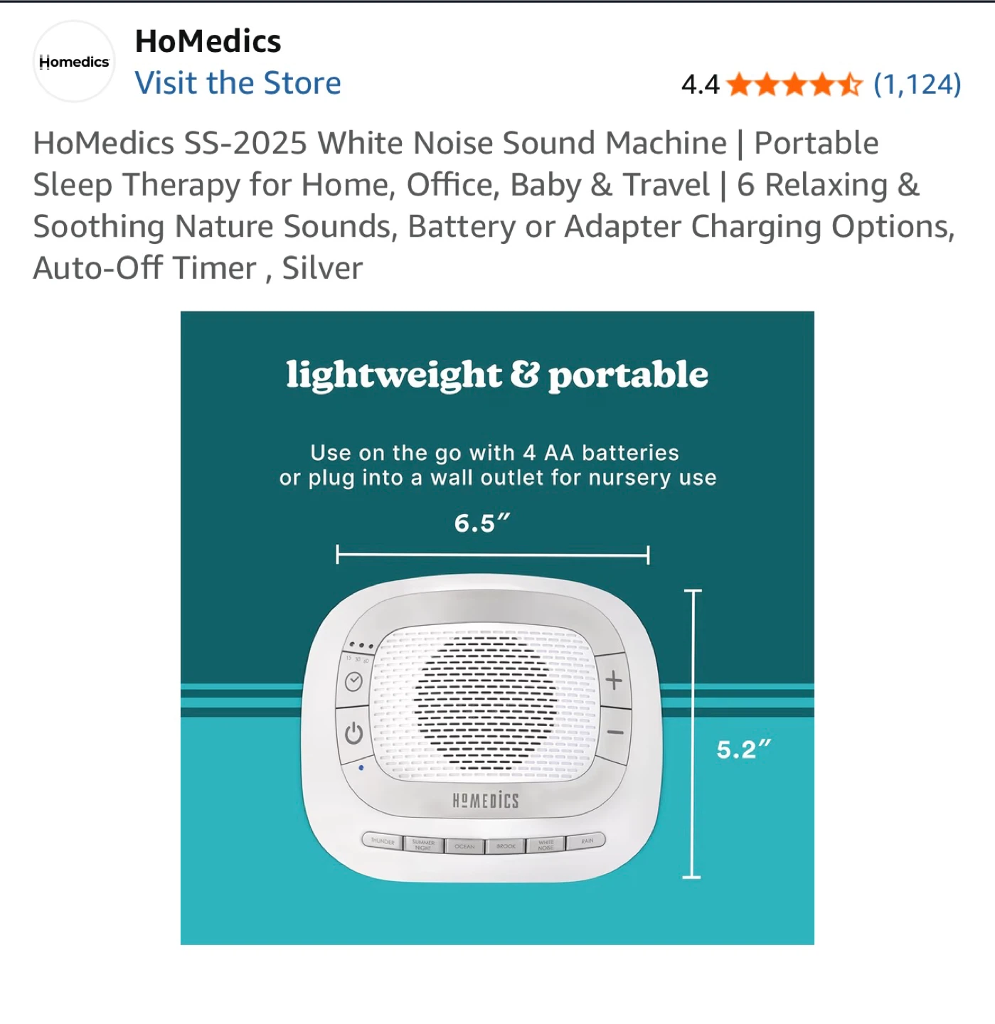 HoMedics SS-2025 White Noise Sound Machine - photo 4