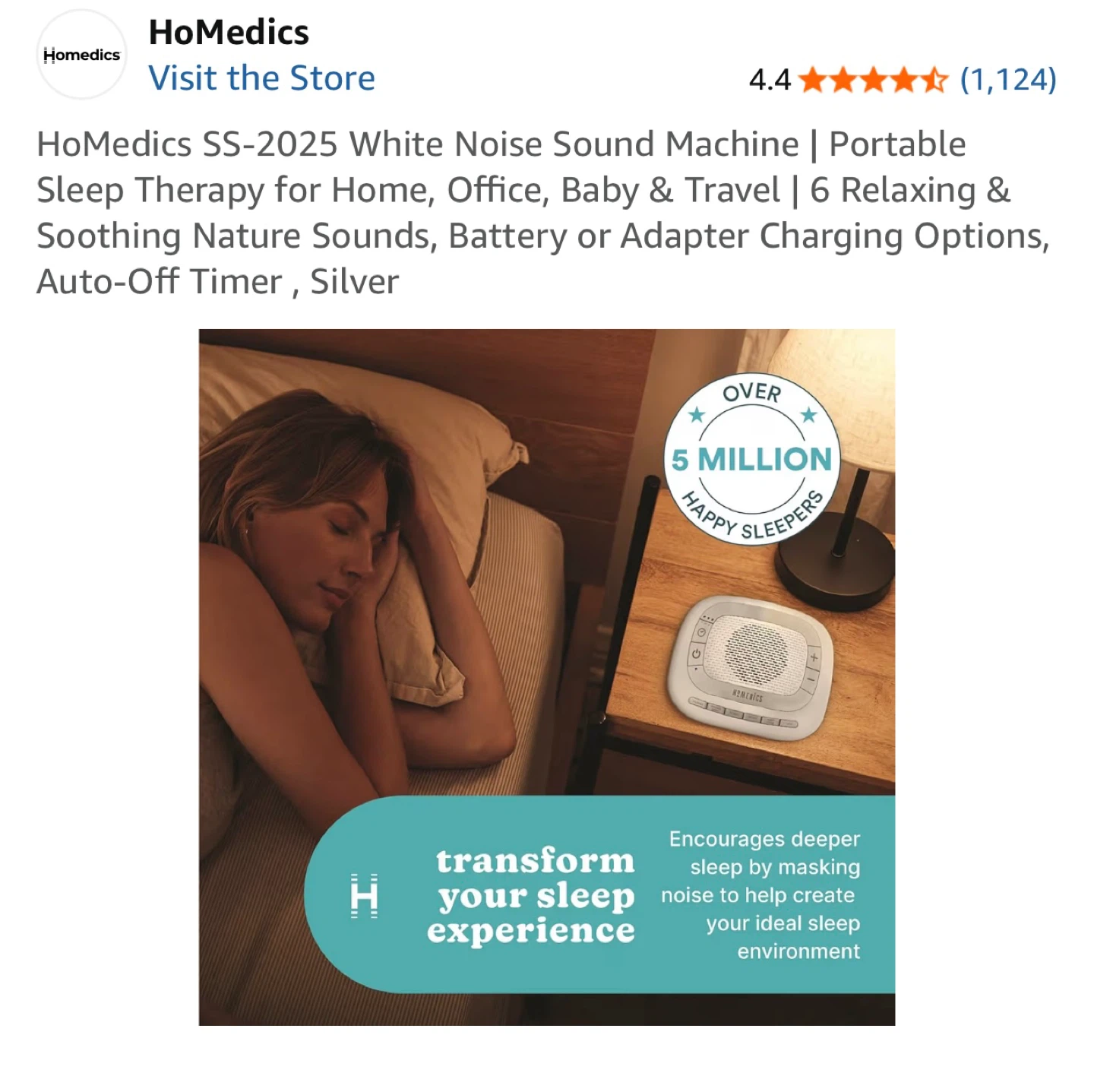 HoMedics SS-2025 White Noise Sound Machine - photo 3