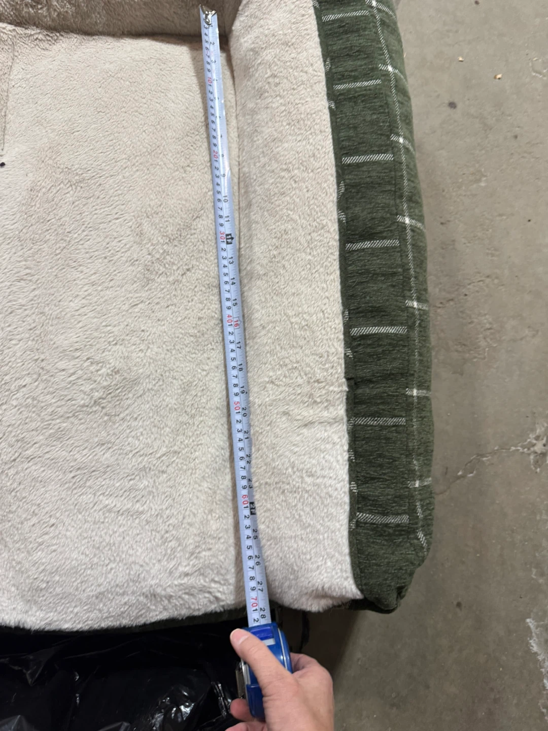Dog Bed - Green Plaid Trim, 27"x30" - photo 2