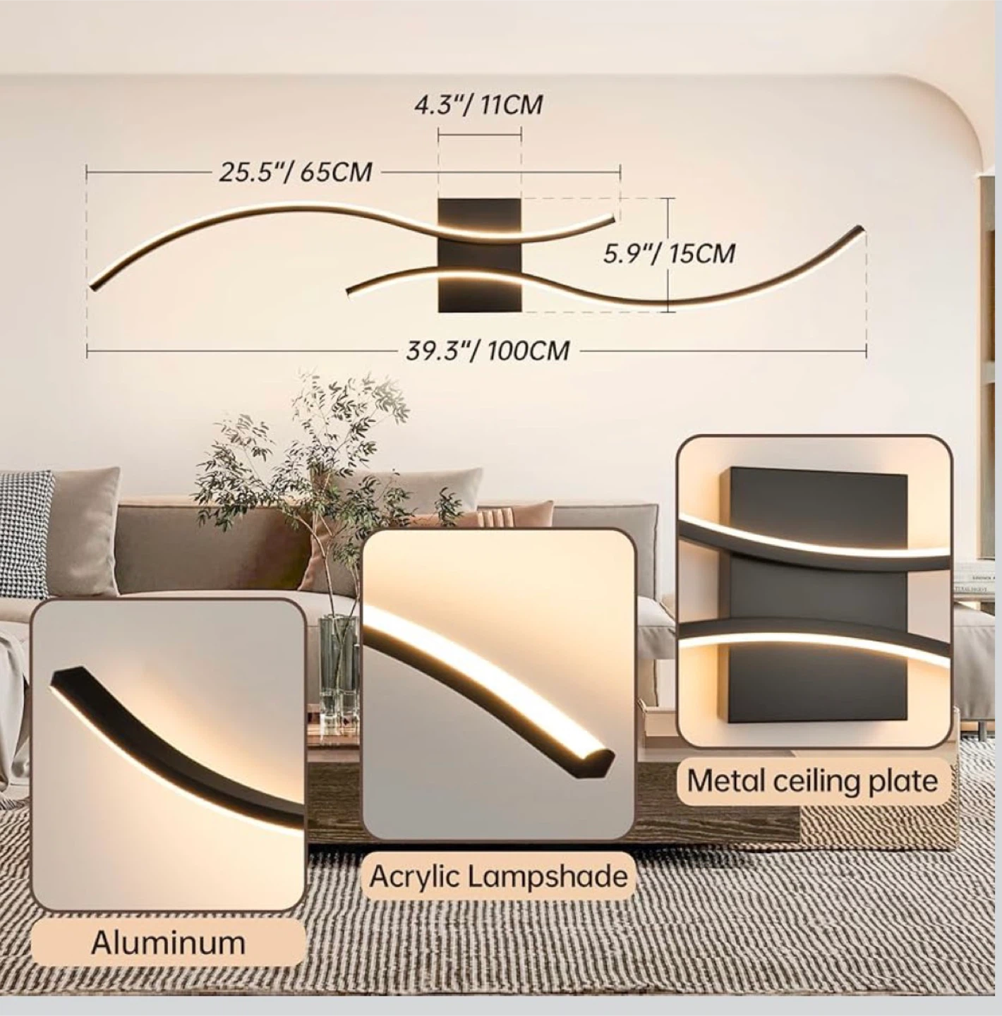Modern Curved LED Wall Sconce - photo 5