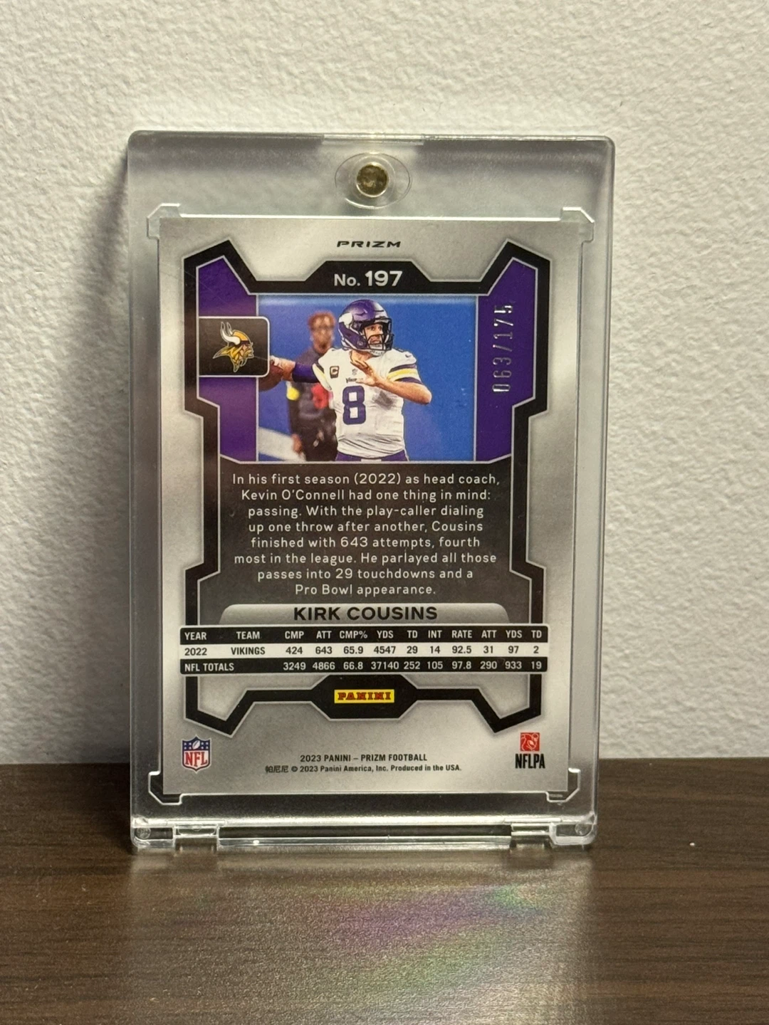 Kirk Cousins Prizm Football Card - photo 2