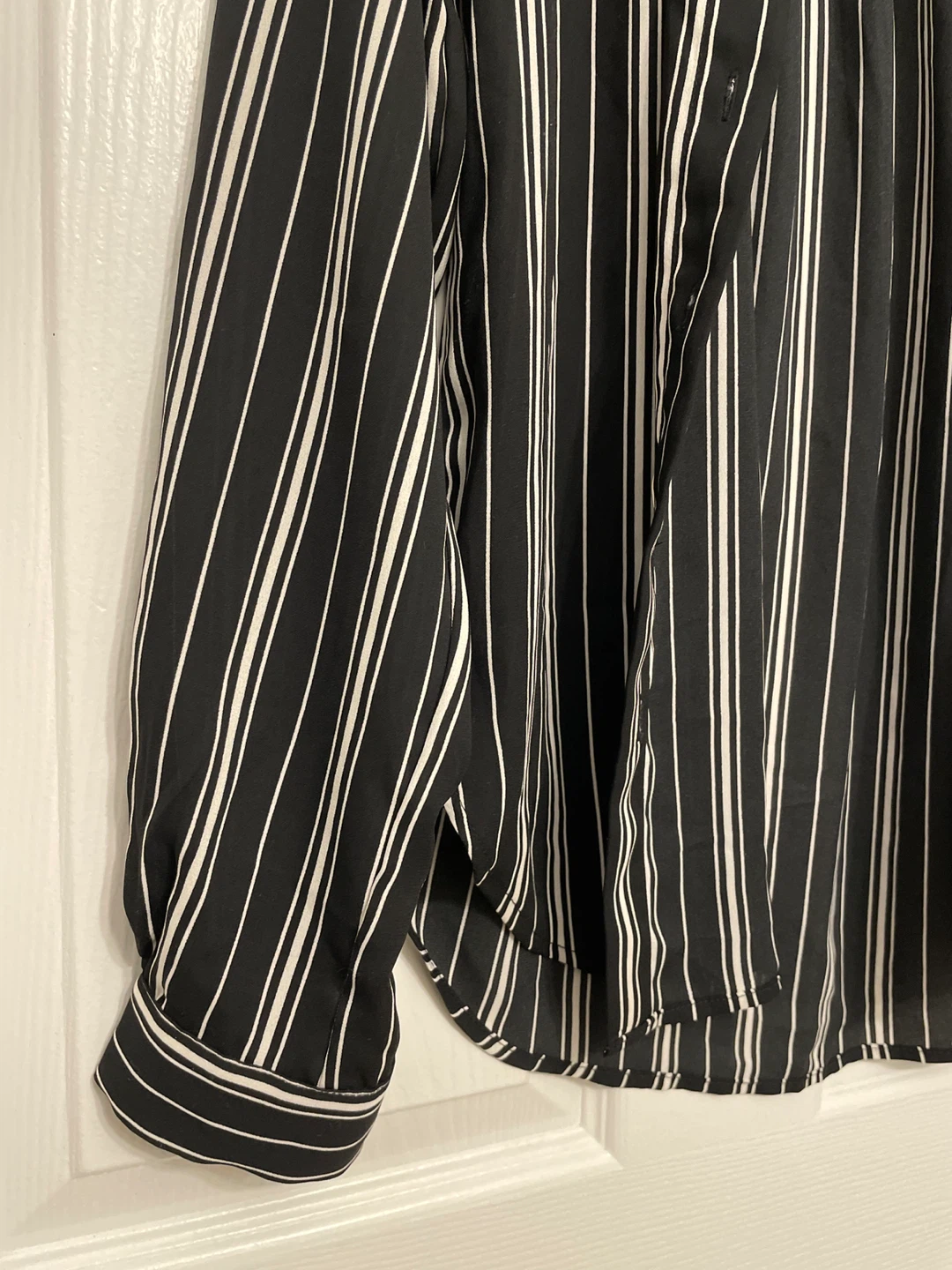 H&M Black & White Striped Blouse - Size 6 - photo 3
