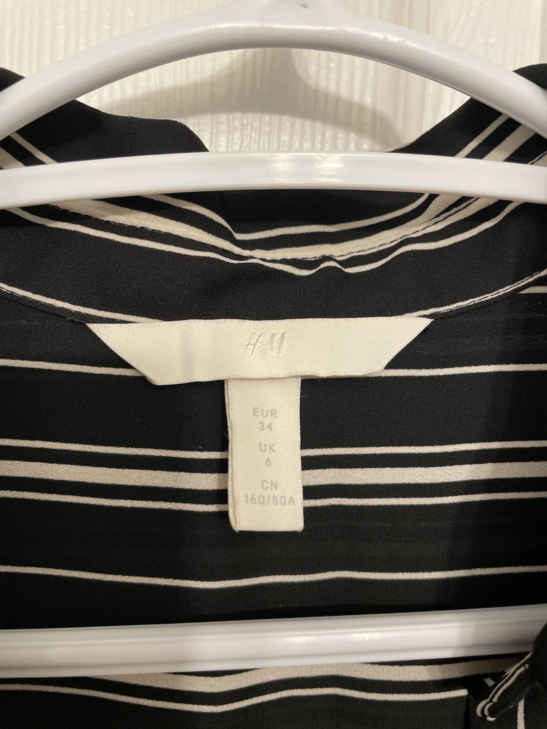 H&M Black & White Striped Blouse - Size 6 - photo 2